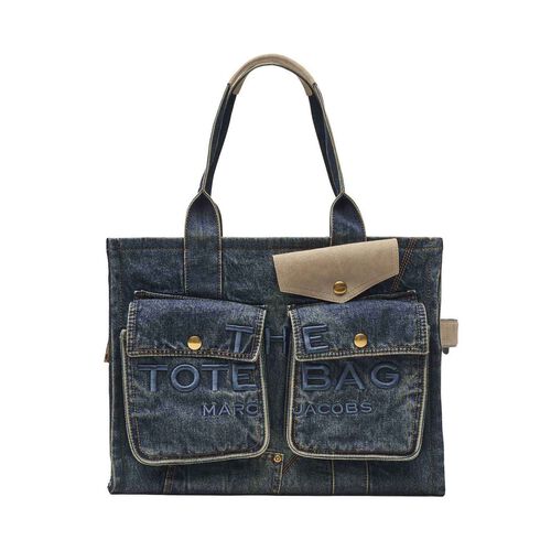 MARC JACOBS The Denim Suede Pocket Large Tote Bag